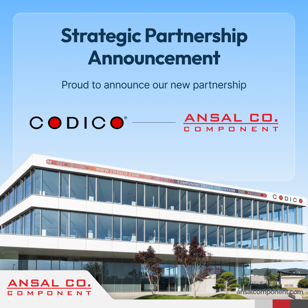 Ansal Komponent olarak Avusturya Merkezli bir  Design-In distribütörü olan CODICO GmbH ile  stratejik bir iş ortaklığı anlaşması imzaladığımızı  duyurmaktan memnuniyet duyarız.